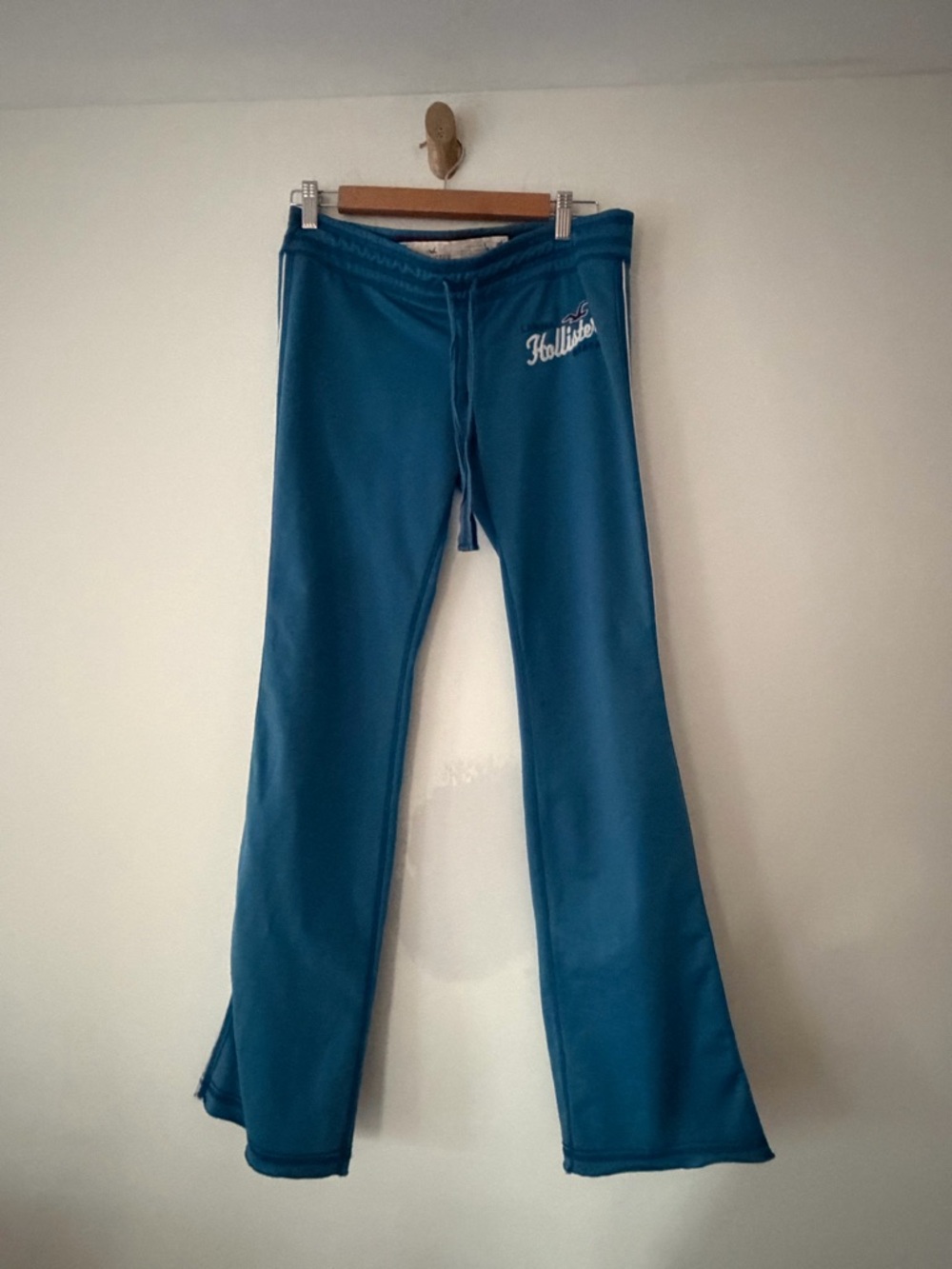 Vintage Laguna beach Y2K low rise Hollister tie front Teal Blue Sweatpants